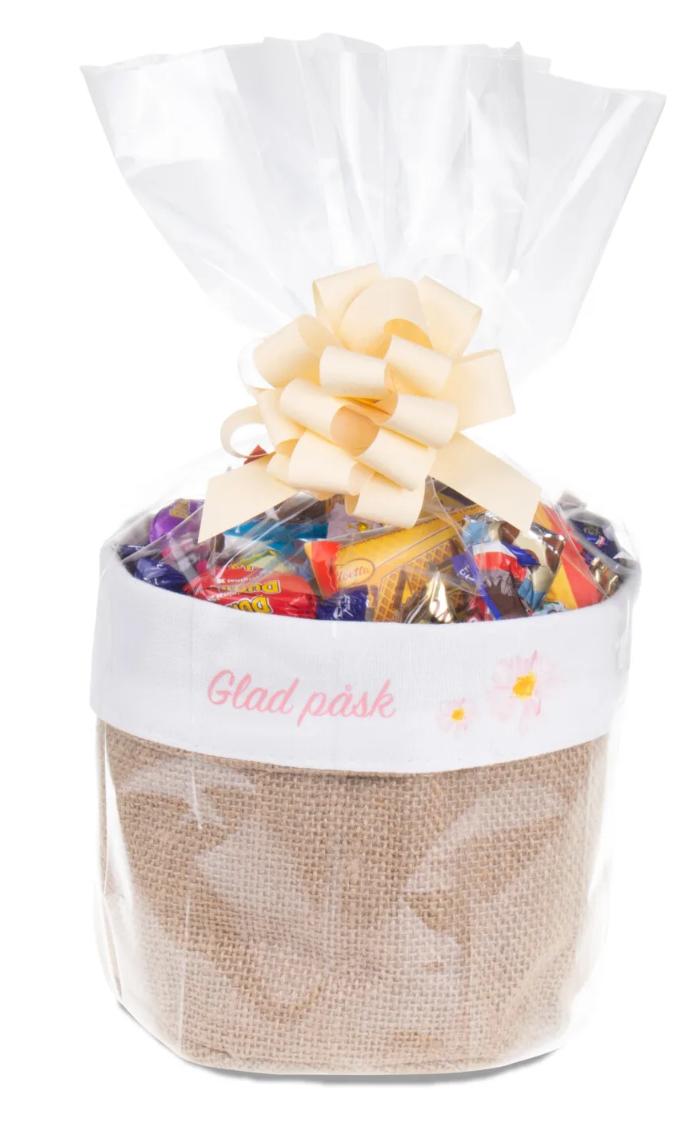 Påskgodis - Jutekorg med godis